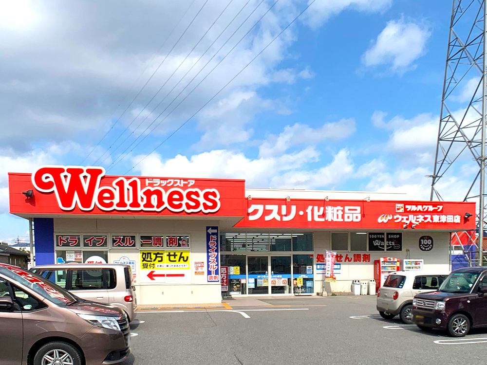 ドラッグストアウェルネス東津田店まで720m（車2分）