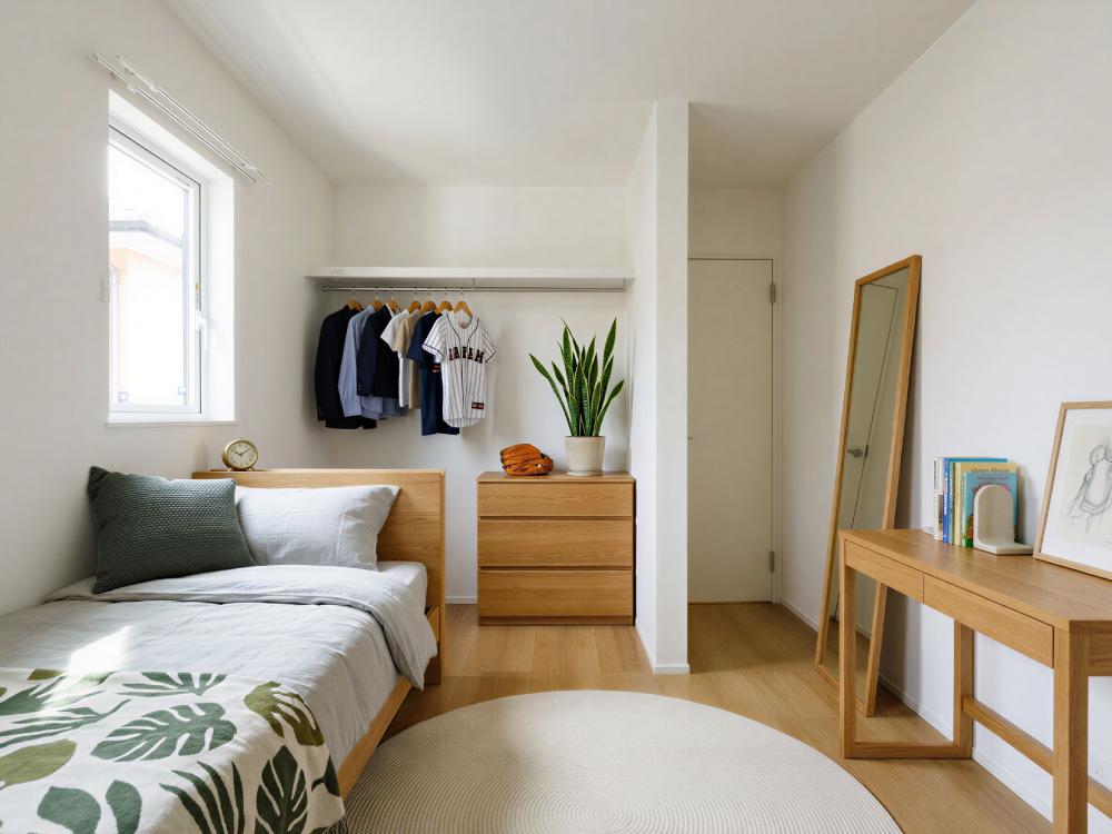 【収納付き居室(4.5帖、5帖)】建具の引きしろを気にせずお部屋を使えるオープン収納を設けたお部屋です。物が一望できて管理もラクラク♪※写真はイメージです。