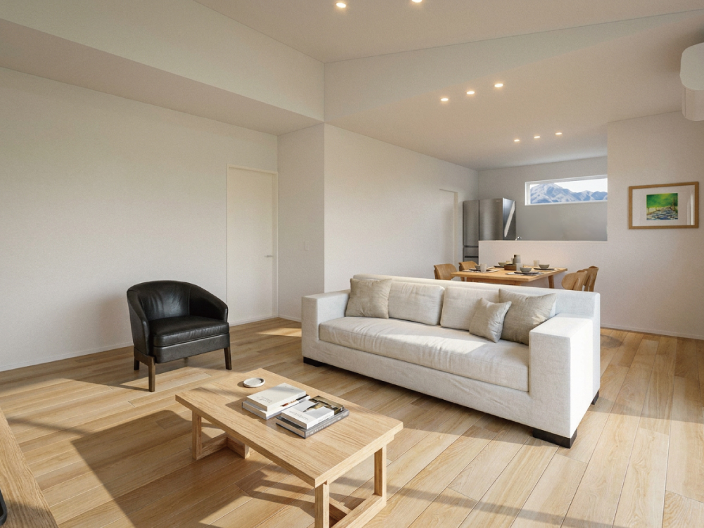 【完成予想図(内観)】大人気の平屋！広々リビングでゆとりの暮らし。